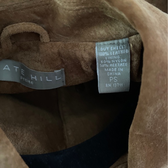 Kate Hill Petite Suede Button Front Jacket Western Boho Cowboy Tan Caramel color - Picture 2 of 7